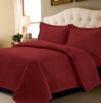 Tribeca Living Brisbane Microfiber Solid Oversized Quilt Sets