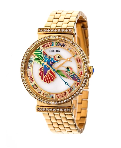 Bertha Quartz Emily Collection Gold Stainless Steel Watch 37Mm