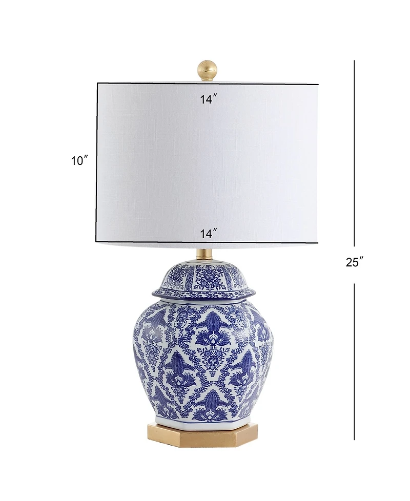 Jonathan Y Gretchen 25" Ginger Jar Ceramic,Metal Led Table Lamp