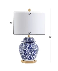 Jonathan Y Gretchen 25" Ginger Jar Ceramic,Metal Led Table Lamp