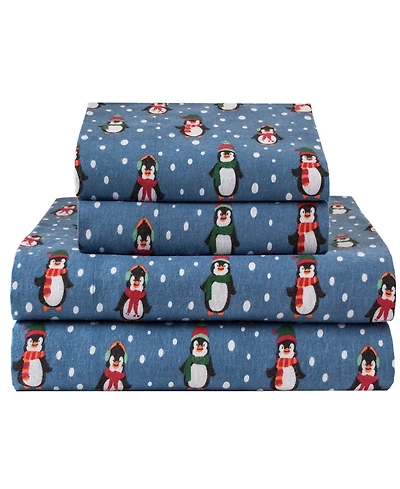 Winter Nights Cotton Flannel Queen Sheet Set