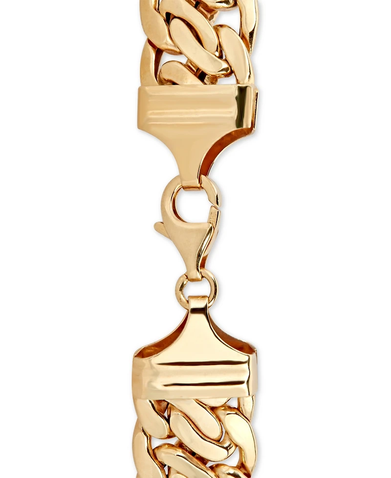 Wide Fancy Link Chain Bracelet in 14k Gold