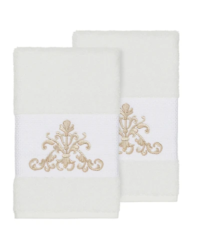 Linum Home Scarlet 2-Pc. Embellished Hand Towel Set