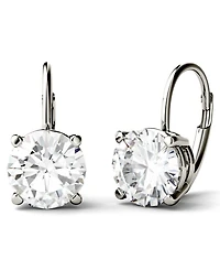 Moissanite Leverback Earrings (3 ct. t.w. Diamond Equivalent) 14k White or Yellow Gold