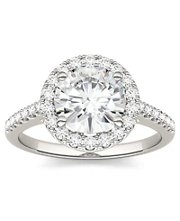 Moissanite Round Halo Ring (2-1/3 ct. tw. Diamond Equivalent) 14k White Gold