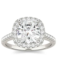 Moissanite Cushion Halo Ring (2-7/8 ct. tw. Diamond Equivalent) 14k White Gold