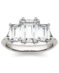 Moissanite Emerald Three Stone Ring (2-9/10 ct. tw.) 14k White Gold