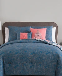 Vcny Home Casa Real Damask Reversible 4-Pc. Comforter Set, Full/Queen