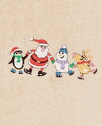 Linum Home Christmas Skating Party 100% Turkish Cotton Hand Towel