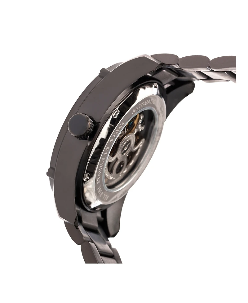 Heritor Automatic Daniels Black Stainless Steel Watches 43mm