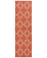 Closeout! Livabliss Alfresco Alf-9591 Rust 2'3" x 11'9" Runner Area Rug, Indoor/Outdoor