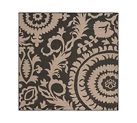 Closeout! Livabliss Alfresco Alf-9615 Black 7'3" Square Area Rug, Indoor/Outdoor