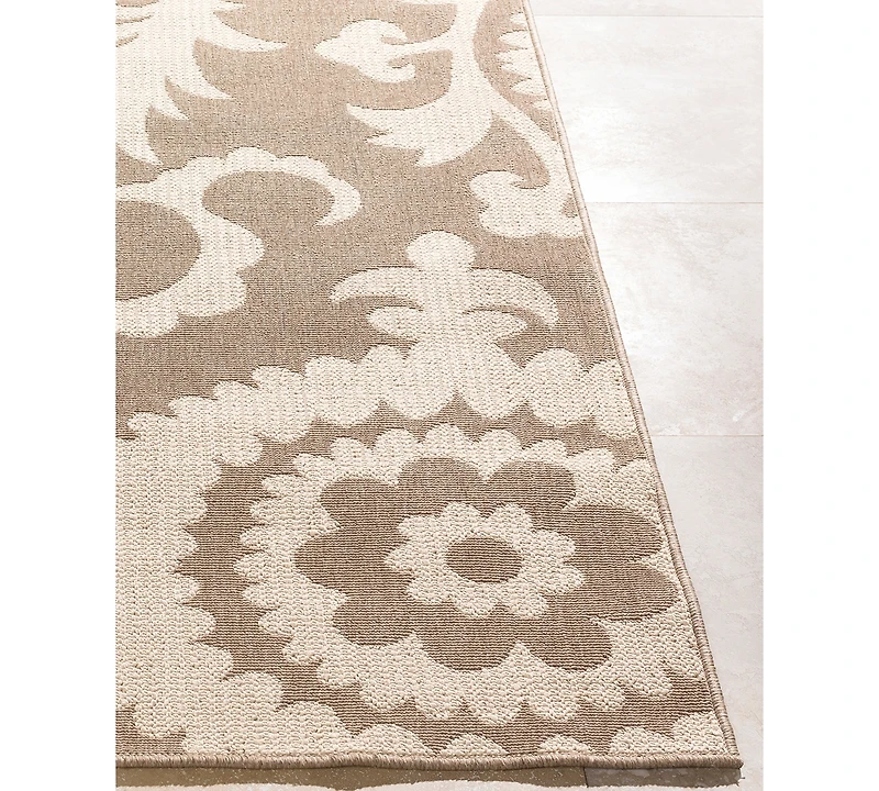 Closeout! Livabliss Alfresco Alf-9616 Camel 7'3" Round Area Rug, Indoor/Outdoor