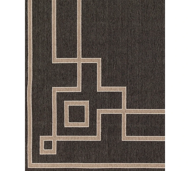 Livabliss Alfresco Alf-9630 Black 8'9" Round Area Rug, Indoor/Outdoor