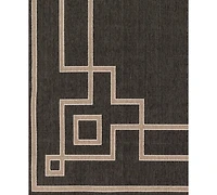 Livabliss Alfresco Alf-9630 Black 8'9" Round Area Rug, Indoor/Outdoor