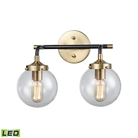 Boudreaux 2 Vanity Matte Black/Antique Gold