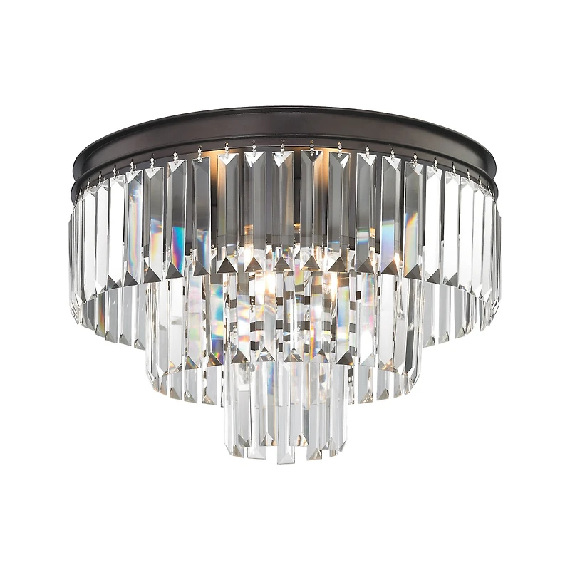 Palacial 3 Light Semi Flush in Oil Rubbed Bronze