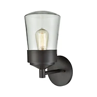 Mullen Gate 1 Light Outdoor Wall Sconce in Oil Rubbed Bronze with Clear Glass