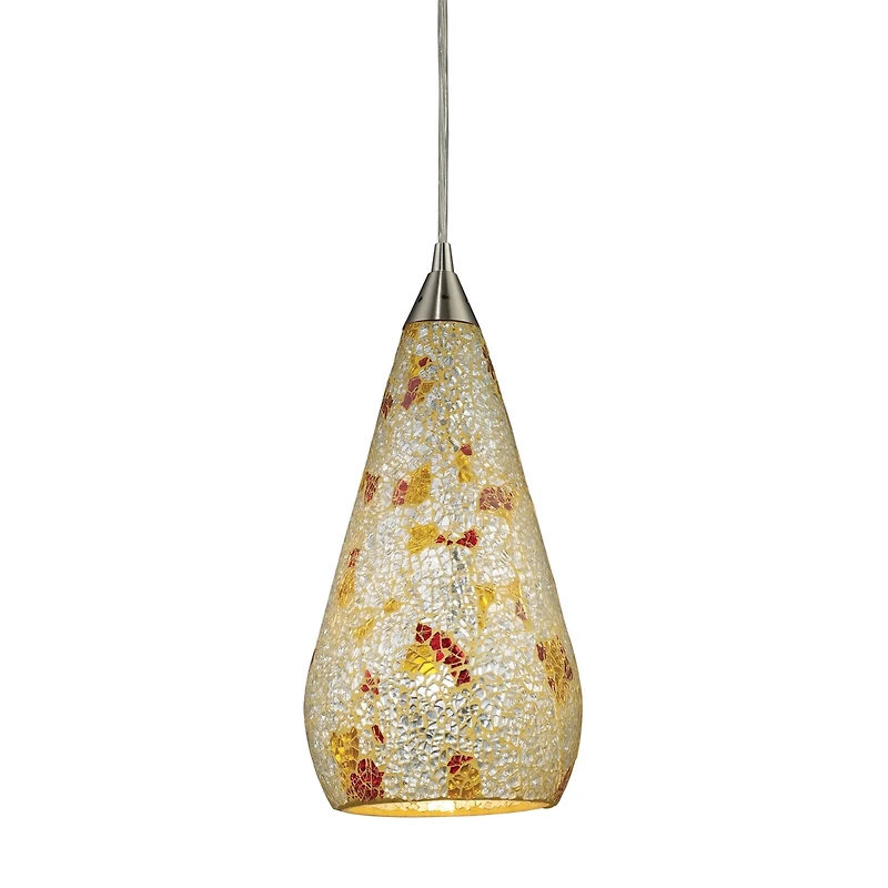 Curvalo Silver Muilti Crackle Pendant