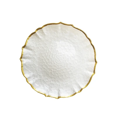 Jay Import American Atelier Ice Queen Pearl Gold Charger Plate