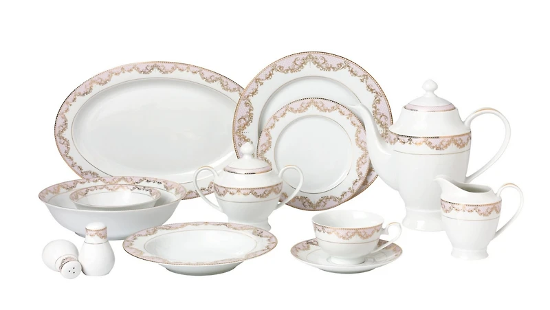 Lorren Home Trends Beauty 57-pc Dinnerware Set, Service for 8