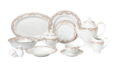 Lorren Home Trends Beauty 57-pc Dinnerware Set, Service for 8