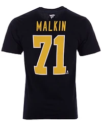 Majestic Men's Evgeni Malkin Pittsburgh Penguins Authentic Stack Name & Number T-Shirt