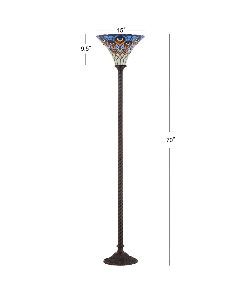Jonathan Y Peacock Tiffany Torchiere Led Floor Lamp