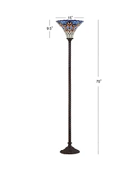Jonathan Y Peacock Tiffany Torchiere Led Floor Lamp