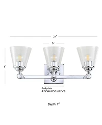 Jonathan Y Marion 3-Light Hurricane Metal, Glass Vanity Light
