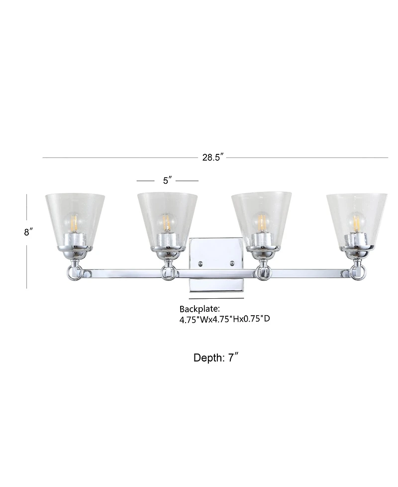 Jonathan Y Marion 4-Light Hurricane Metal, Glass Vanity Light