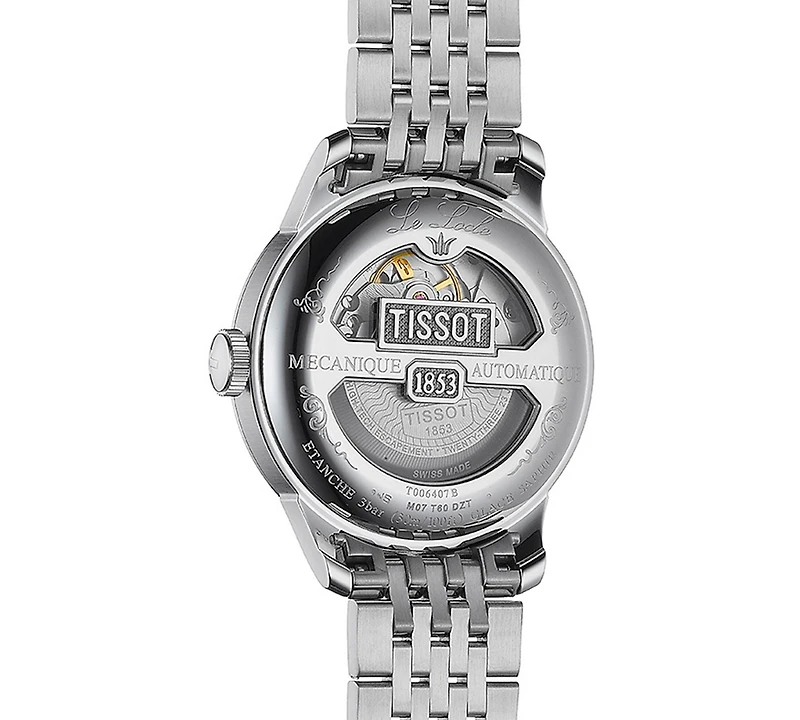 Tissot Men's Swiss T-Classic Le Locle Powermatic 80 Gray Stainless Steel Bracelet Watch 39.3mm