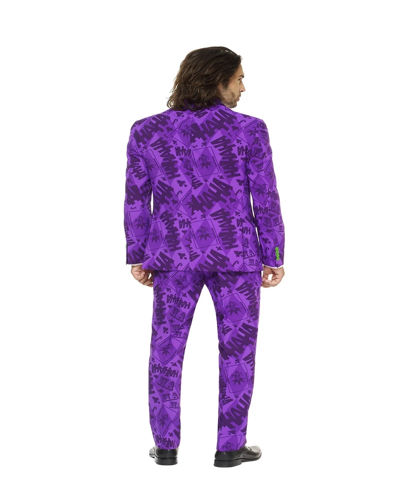 OppoSuits Men's The Joker Premium Costume - Official Dc Comics Halloween Character Slim Fit Suit Purple Includes Blazer, Pants and Tie