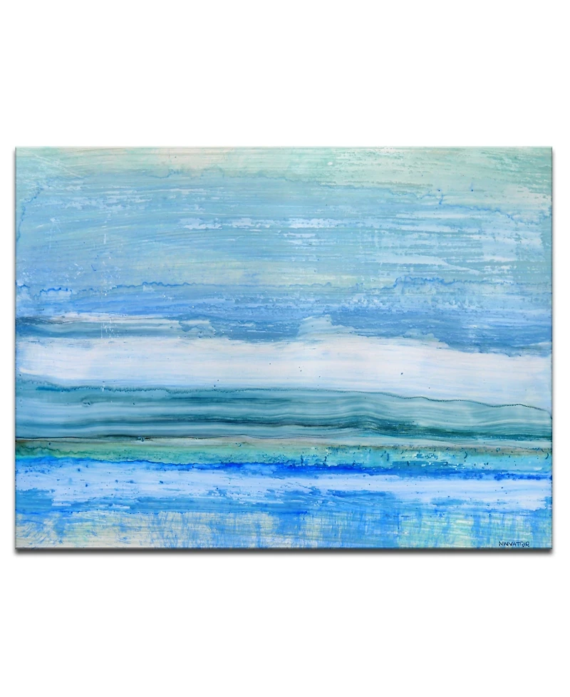 Ready2HangArt 'Eastern Shores' Abstract Ocean Canvas Wall Art, 20x30"
