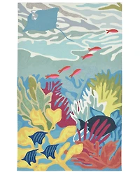 Liora Manne' Ravella 2275 Ocean View Blue 2' x 5' Indoor/Outdoor Area Rug