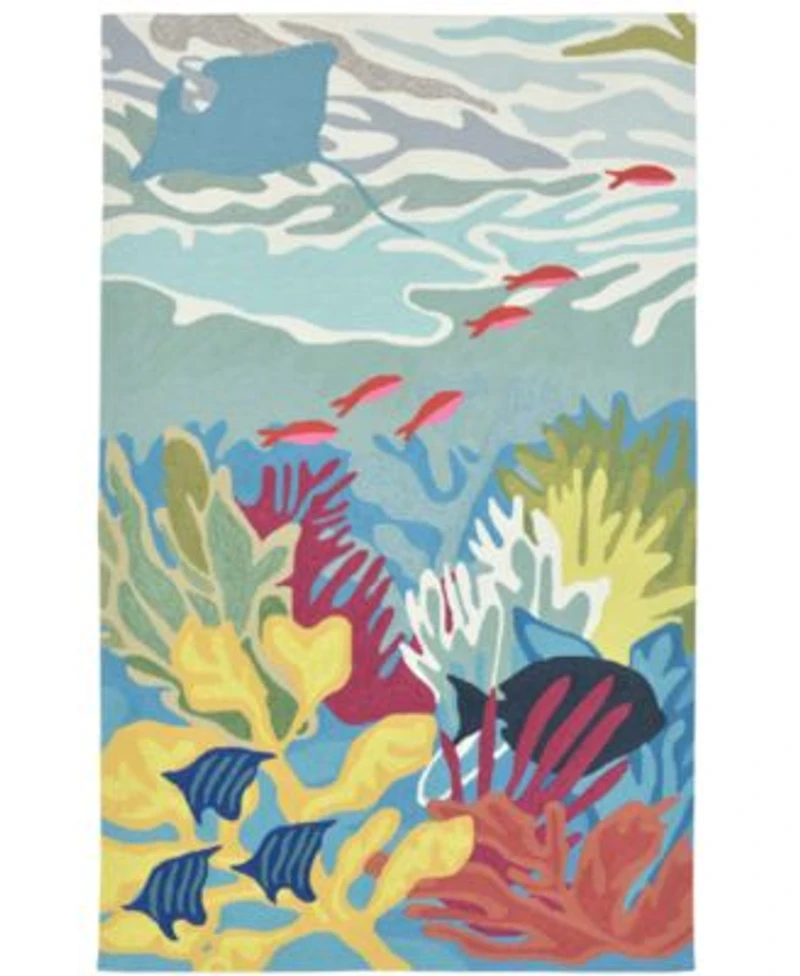 Liora Manne Ravella 2275 Ocean View Blue Indoor Outdoor Area Rug