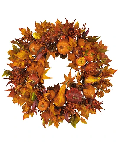Nearly Natural 28" Harvest Wreath
