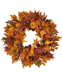 Nearly Natural 28" Harvest Wreath