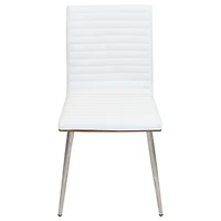 Lumisource Mason Chair with Swivel in Stainless Steel and Faux Leather Set of 2