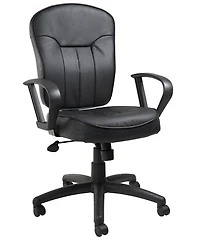 Boss Office Products Leather Task Chair W/ Loop Arms