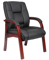 Boss Office Products Mid Back Wood Finished Guest Chair