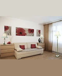 Elegant Designs Antique Brass Three Pack Lamp Set (2 Table Lamps, 1 Floor Lamp)