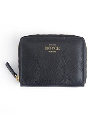 Men's Royce New York Pebbled Leather Zippered Credit Card Wallet