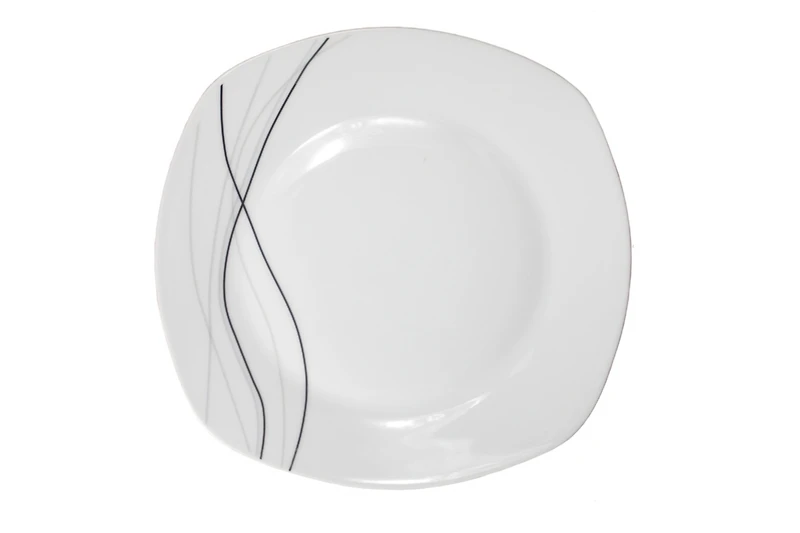 Lorren Home Trends Porcelain 20 Piece Square Dinnerware Set Service for 4