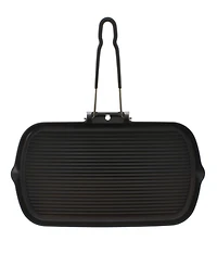 Chasseur French Cast Iron 14" Rectangle Grill With Folding Handle