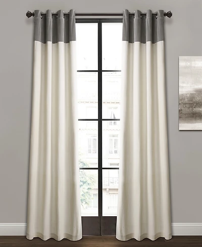 Lush Decor Milo Linen Light Filtering Window Curtain Panels Pair 52"W x 84" Curtains For Bedroom