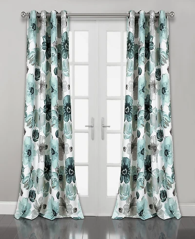Leah Floral 52" x 95" Curtain Set