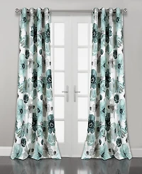 Leah Floral 52" x 95" Curtain Set