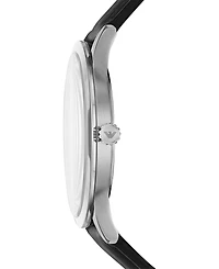 Emporio Armani Men's Black Leather Strap Watch 44mm