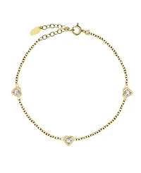 Bodifine Gold Plated Sterling Silver Cz Anklet